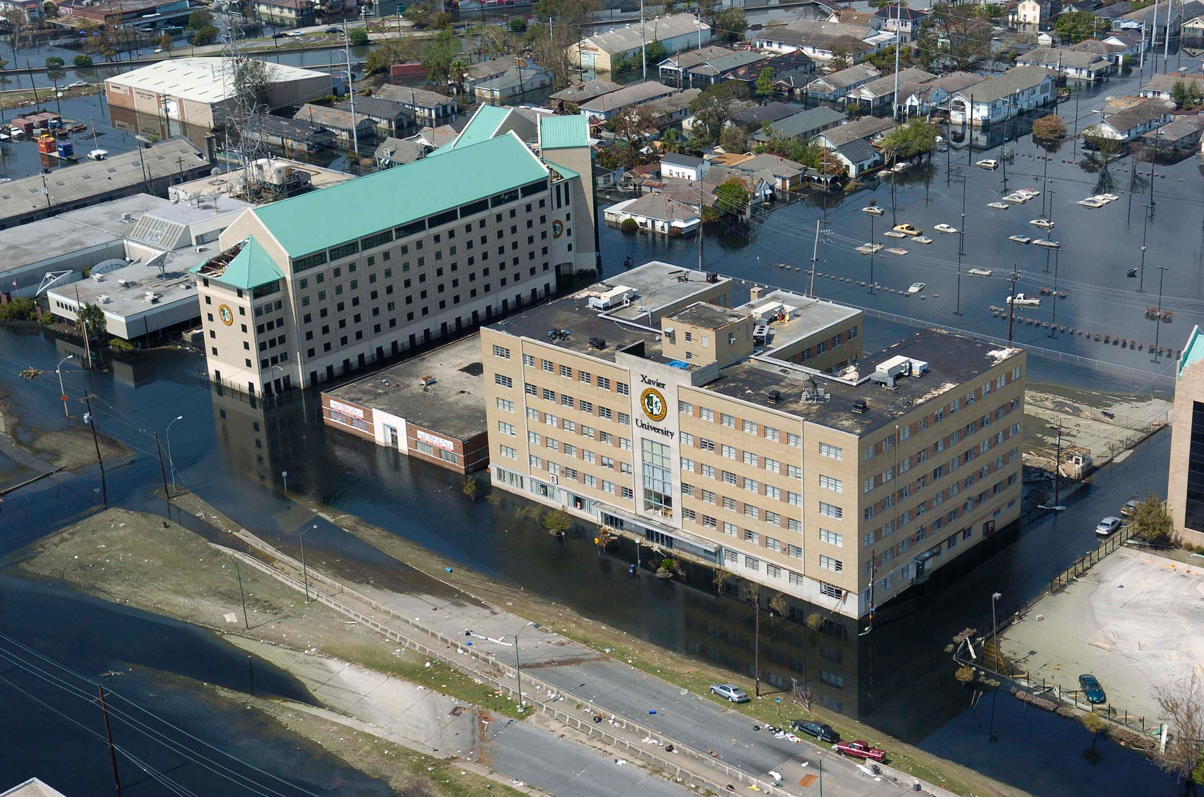Xavier campus after Hurricane Katrina